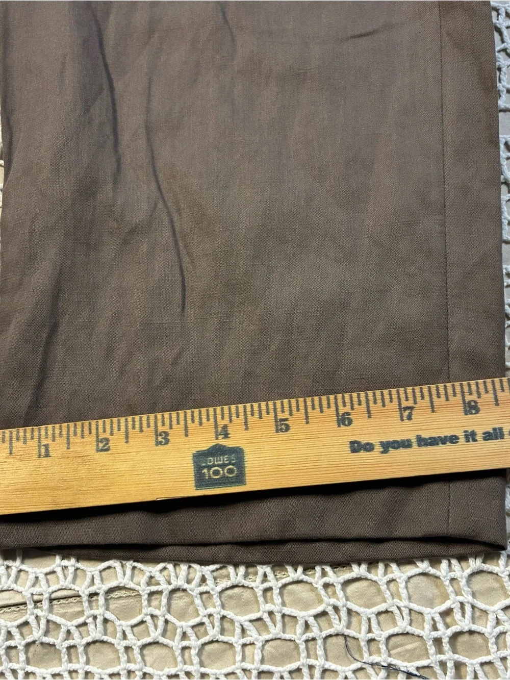 Basler Black Label Womens Linen Lyocell Pants Brown Pleated Dress EU 48 US 18